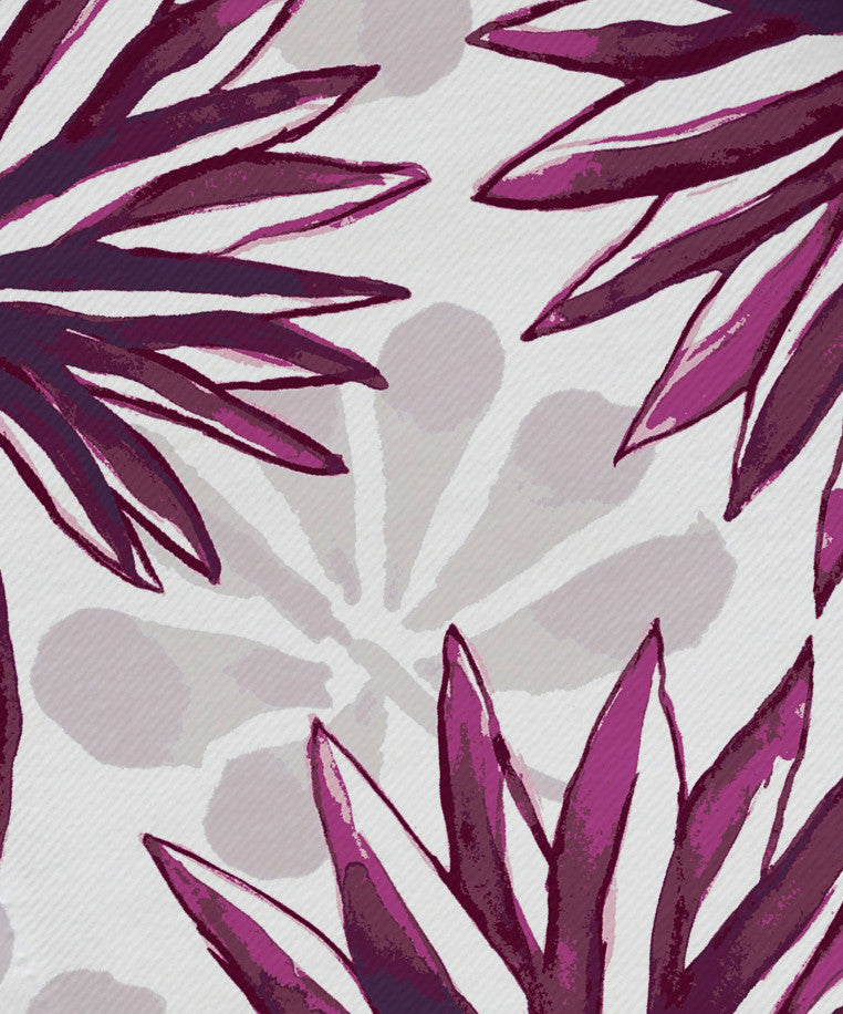 22"x22" Spike and Stamp, Floral Print Napkin, Purple, Set of 4