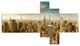 Midtown and Downtown Manhattan, Modern Cityscape Canvas Print, 60"x32", 5 panels