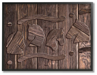 Unicorn Rustic Etch Wood Grain Brown Digital Design,1pc, each 16 x 20
