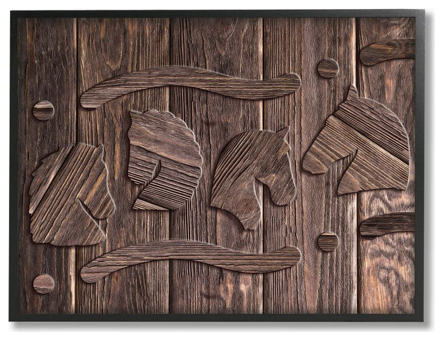Unicorn Rustic Etch Wood Grain Brown Digital Design,1pc, each 16 x 20