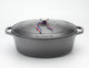Chasseur 6-Quart Caviar-Grey Enameled Cast Iron Oval Dutch Oven