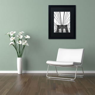 'Brooklyn Bridge 3' Matted Framed Canvas Art by CATeyes