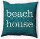 18x18" Beach House  Nautical Decorative Indoor Pillow, Ocean Teal