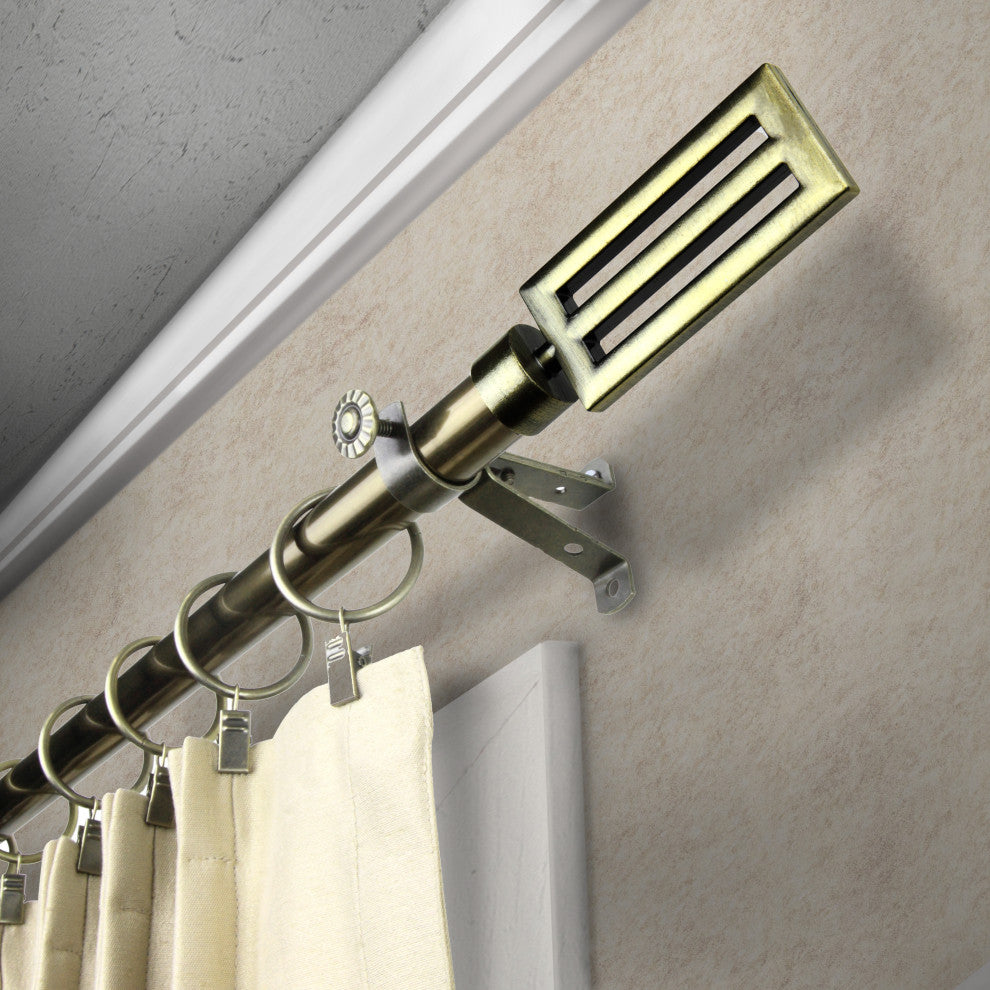 Mabel 13/16" dia. Curtain Rod, Antique Brass, 18-28"