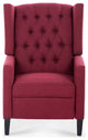27" Wide Tufted Fabric Wingback Chair, Wine Red