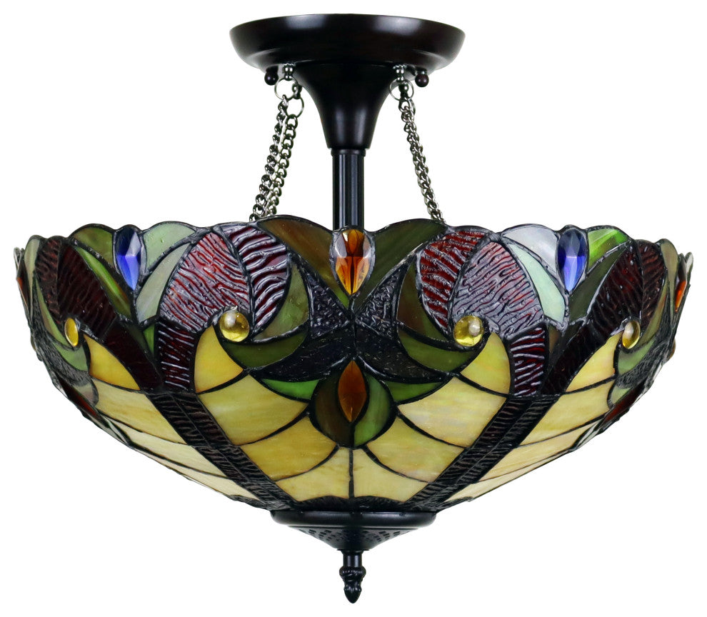 CHLOE Lighting CH38632AV16-UF2 ADIA Victorian Dark Bronze 2 Light Semi-Flush