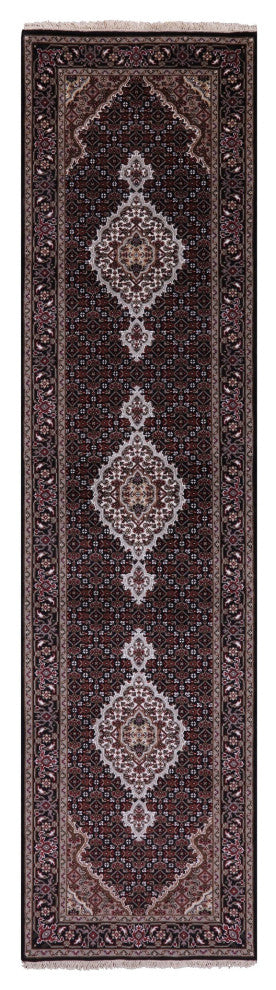 2' 7" X 10' 3" Runner Persian Tabriz Handmade Wool & Silk Rug - Q13025