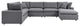 Commix 7-Piece Sunbrellaï¿½ Outdoor Patio Sectional Sofa Gray -5592