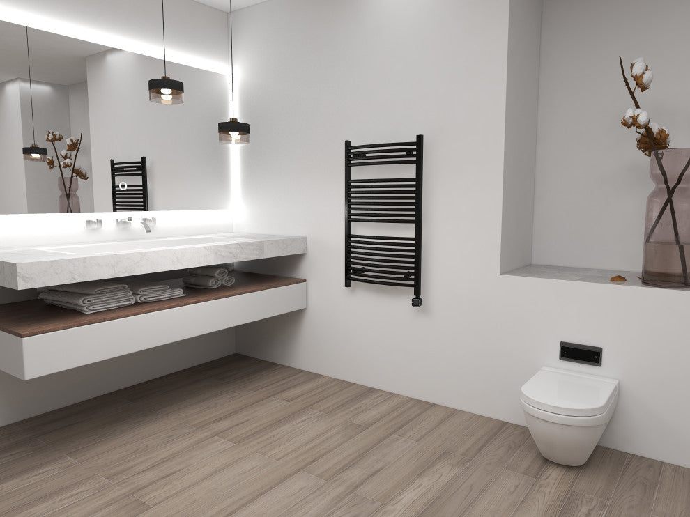 HEATGENE Smart Towel Warmer With Timer and Temperature Control, Matt Black