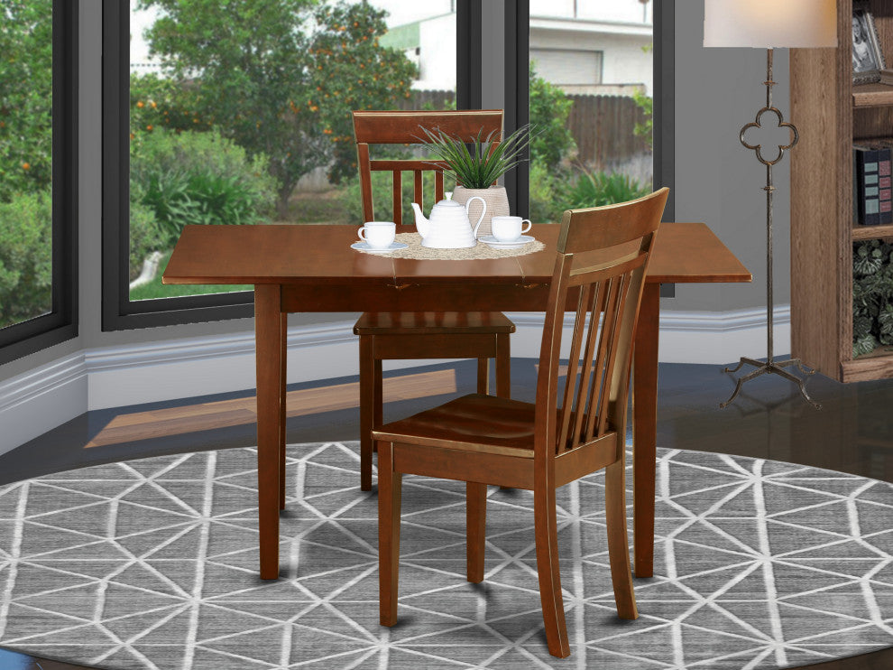 3 Pc Kitchen Table Set Kitchen Table With Leaf And 2 Kitchen Dining Chairs