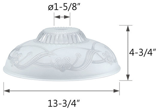23130-11 Replacement  Clear&Sandblasted/2 Tone Torchiere Lamp Glass(42mm) Shade
