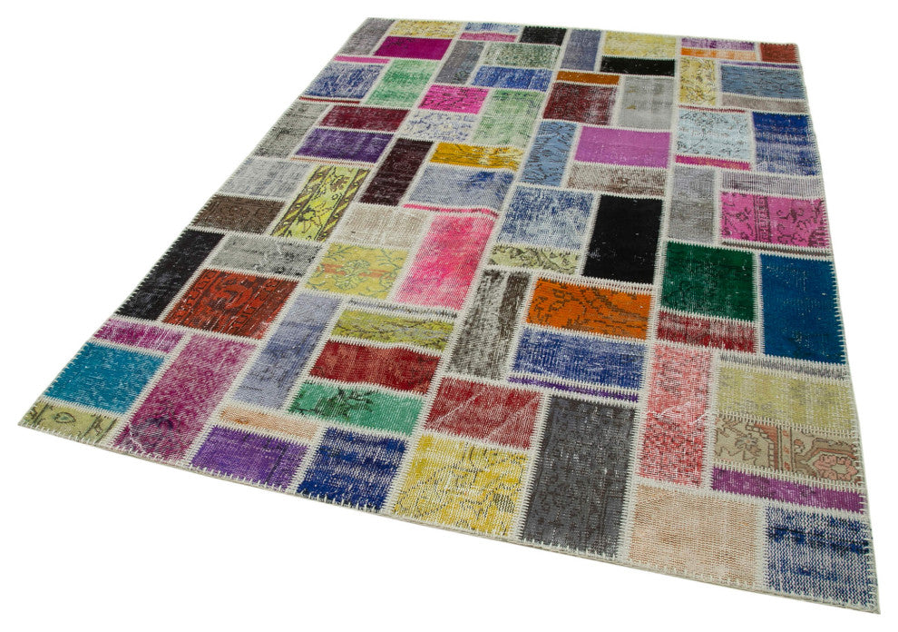 Rug N Carpet - Handmade Oriental 5' 8" x 7' 10" Vintage Patchwork Area Rug