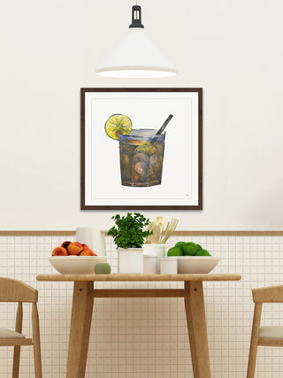 "Rhum Citron" Framed Painting Print, 18"x18"