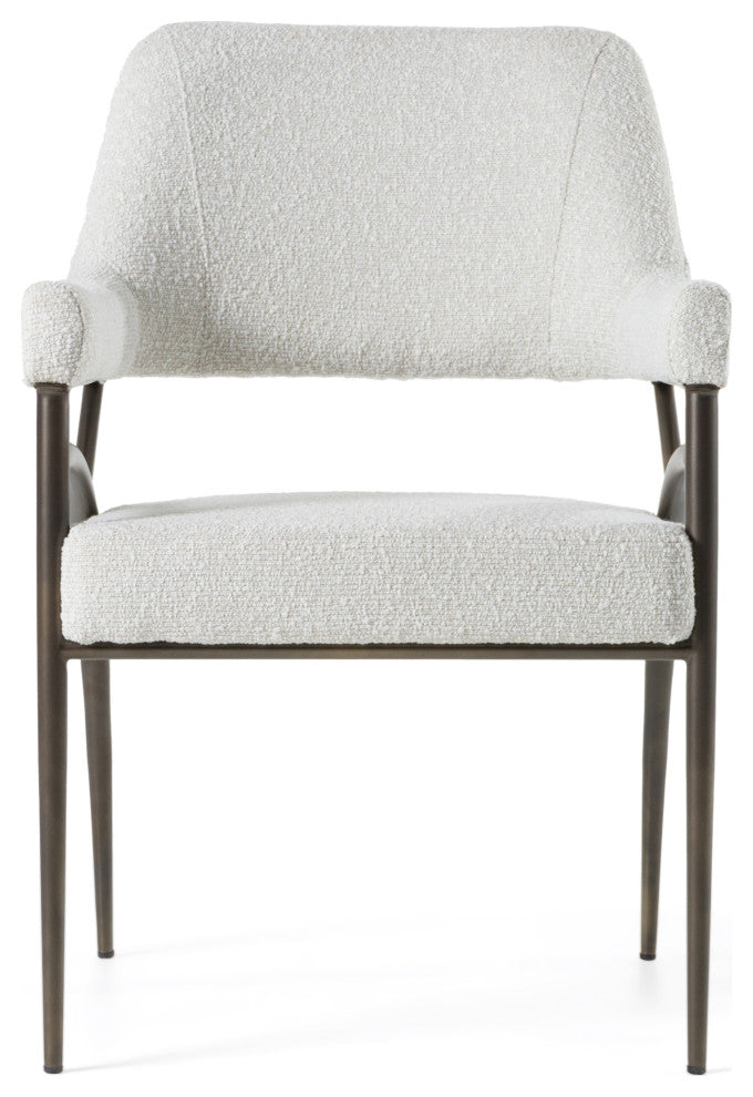 Modrest Betty Modern Off-White Fabric + Bronze Dining Chair