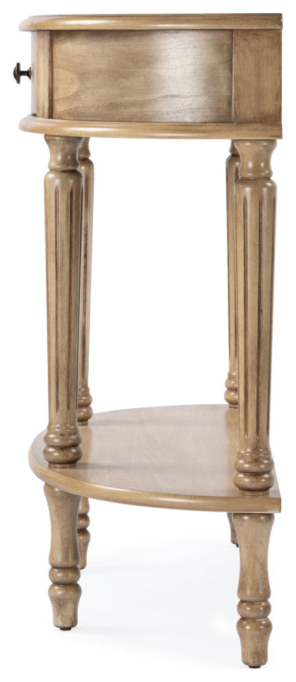 Mozart Hand-Painted Demilune Console Table, Tuscan Cream, Antique Beige