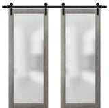 Planum 2102 Double Barn Doors 36 x 84, Ginger Ash and Hardware 13FT