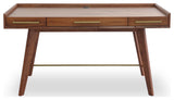Mid-Century Modern Wood Desk with 3-Drawers, Walnut