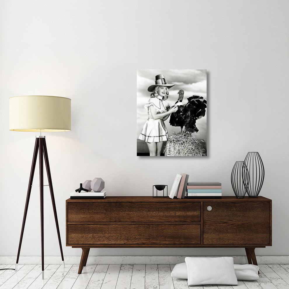"Doris Day with a Thanksgiving Turkey" Canvas by Hollywood Photo Archive, 29x36"