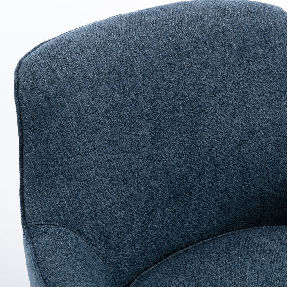 Reese Cadet Blue Wood Base Swivel Chair