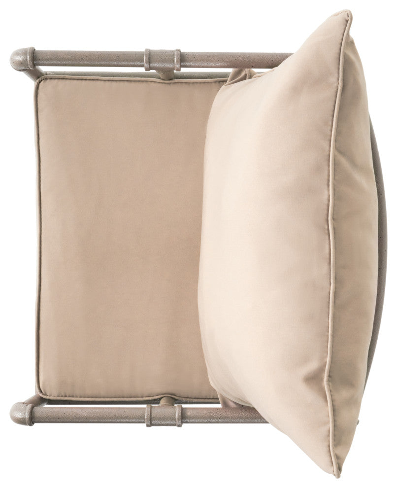 GDF Studio Tallahassee Pipe Outdoor Adjustable Barstool, Gray and Brass