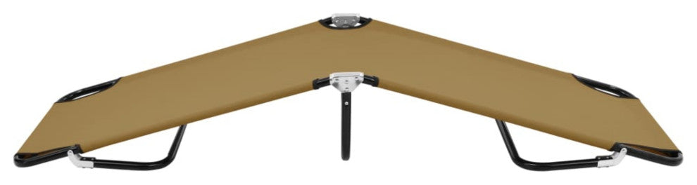 vidaXL Folding Sun Lounger Taupe Steel