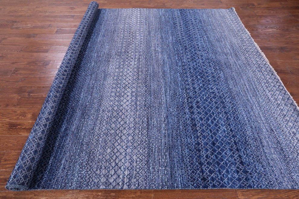 8' 1" X 10' 0" Savannah Grass Handmade Wool Rug - Q13261