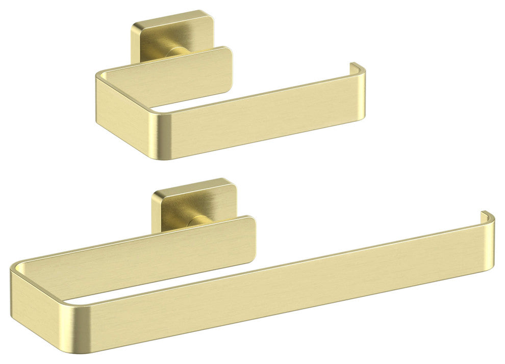 Blaze 2 Piece Bathroom Hardware Set, Brushed Gold