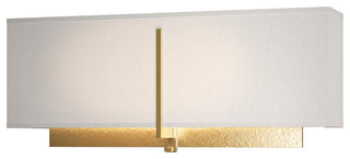 Exos Square Sconce, Modern Brass, Flax Shade