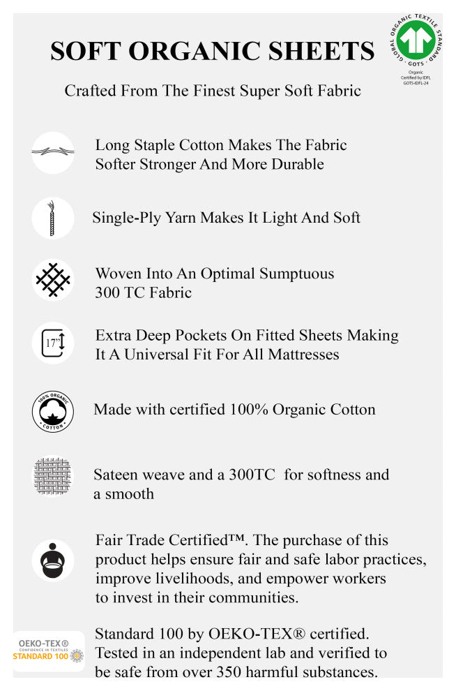 Organic Cotton Starter Sheet Set, Light Blue, King, 78"x80"
