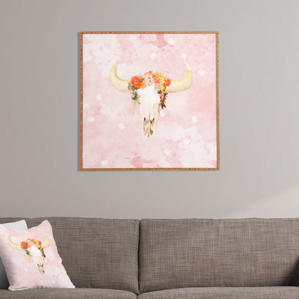 Kangarui Romantic Boho Buffalo Framed Wall Art