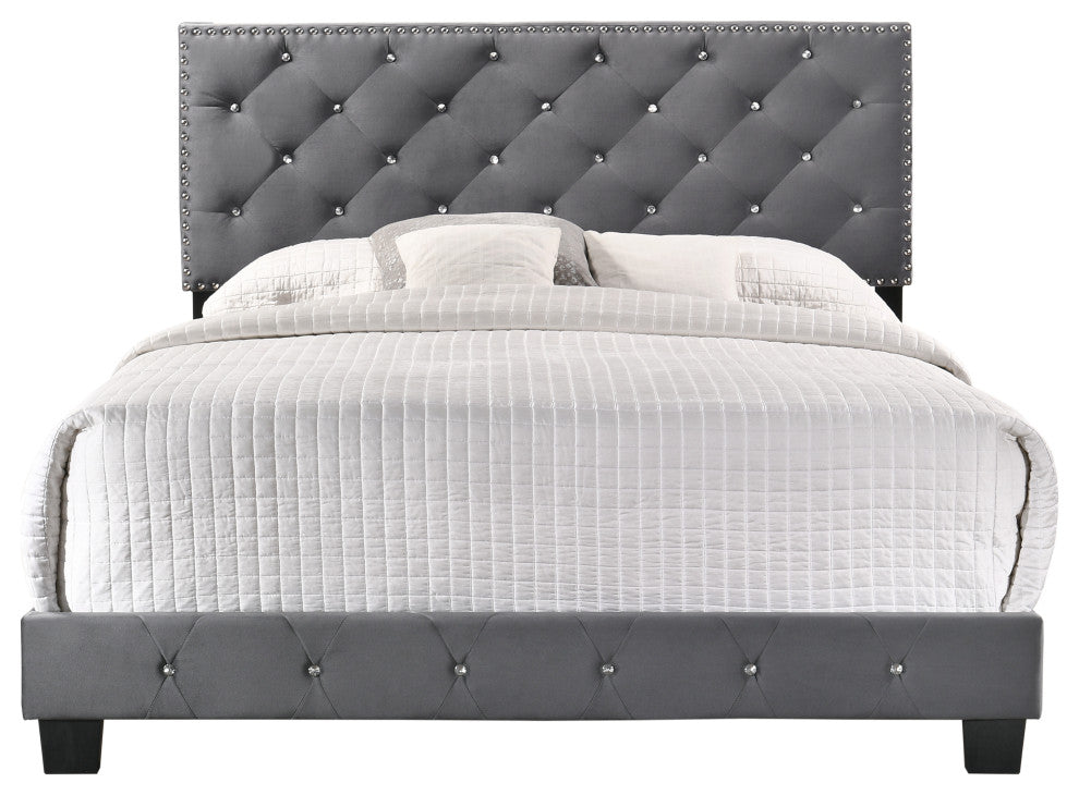 Suffolk Full Bed, Gray, Queen