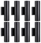 8-Pack 20W LED Cylinder Up Down Wall Light, Aluminum Finish Outdoor Wall Lamp