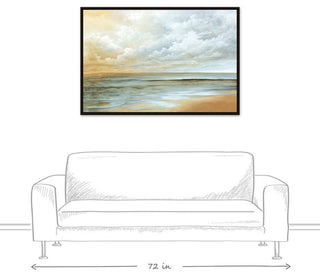 Long Beach Ocean Canvas Wall Art, Framed, 32"x48"
