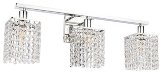 Chrome Finish And Clear Crystals 3-Light Wall Sconce