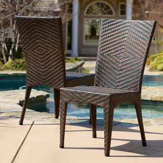 GDF Studio Solana Outdoor Wicker Chairs, Set of 2