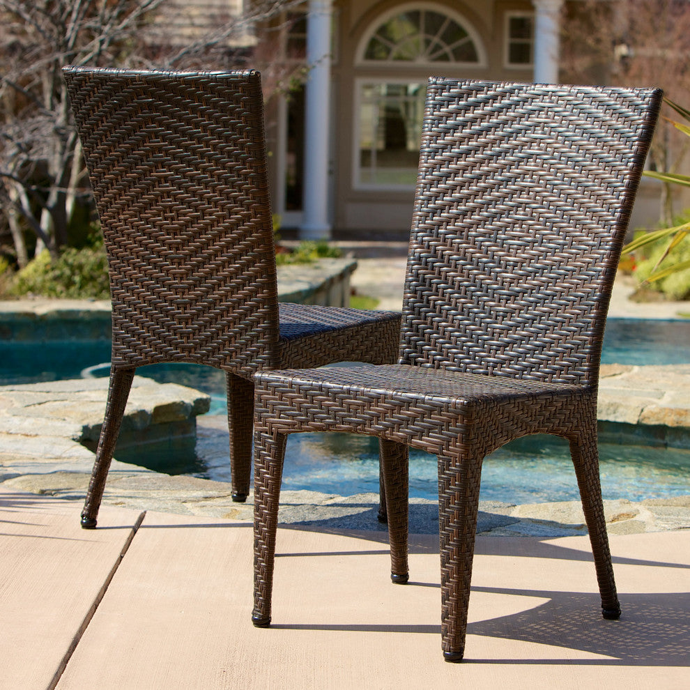 GDF Studio Solana Outdoor Wicker Chairs, Set of 2