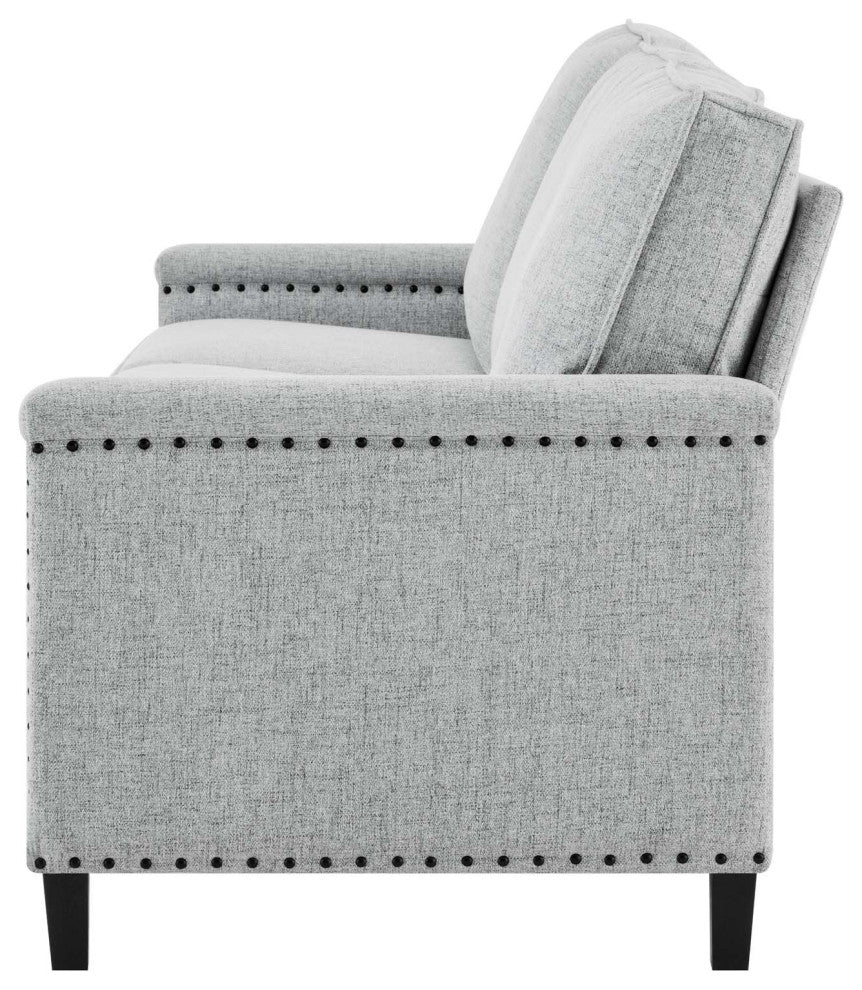 Sofa, Fabric, Grey Gray, Modern, Living Lounge Room Hotel Lobby Hospitality