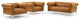Tufted Armchair and Loveseat Sofa Set, Leather, Tan, Modern, Lounge Hospitality