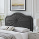 Headboard, Full Queen Size, Velvet, Dark Gray, Modern Contemporary, Bedroom
