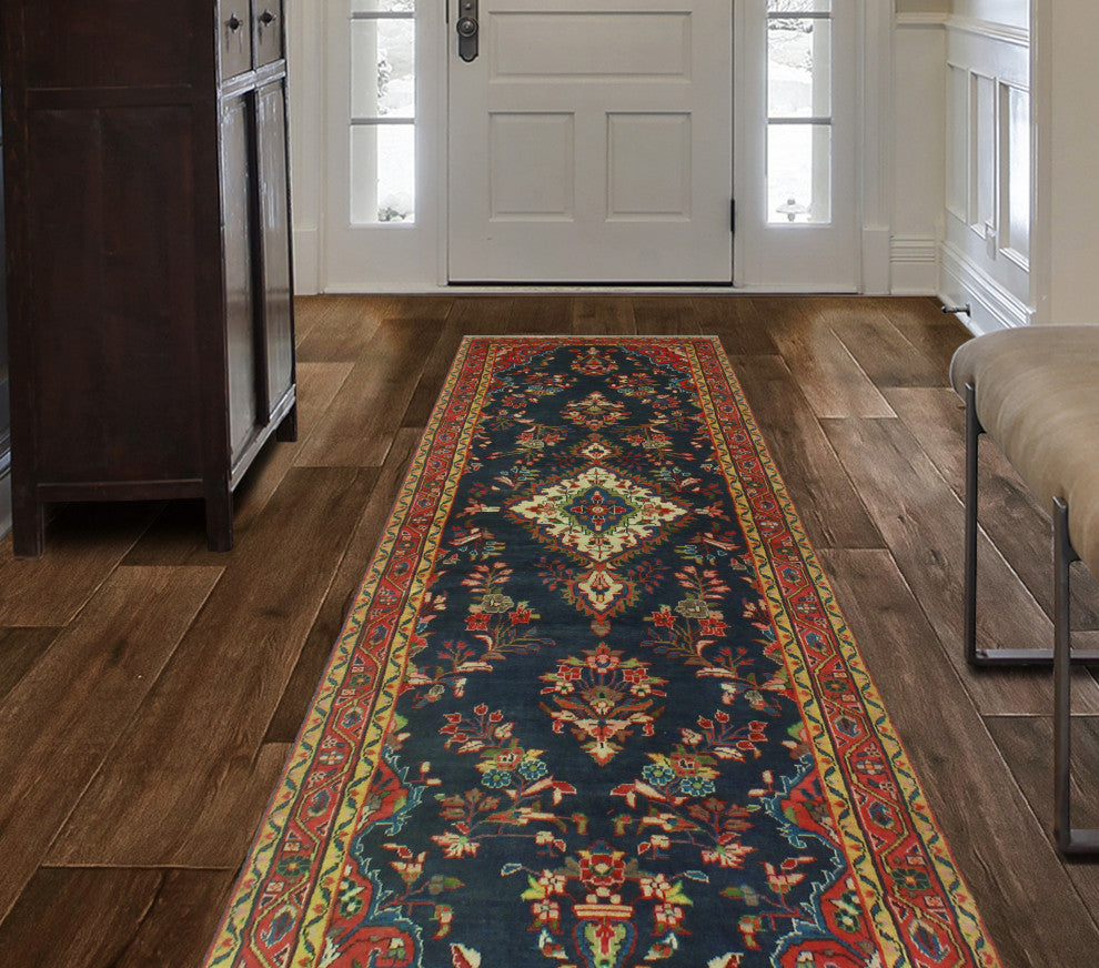 Semi-Antique Ayden Navy Runner