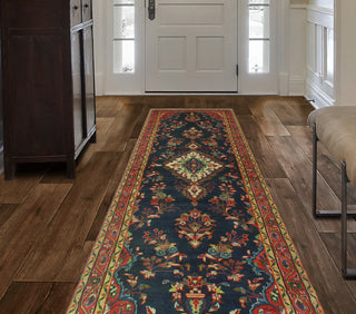 Semi-Antique Ayden Navy Runner