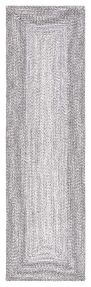 Safavieh Braided BRA220 Rug Machine-Washable, Grey, 2'3"x18'