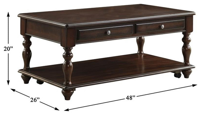 Homelegance Lovington Cocktail Table With Lift Top on Casters, Espresso