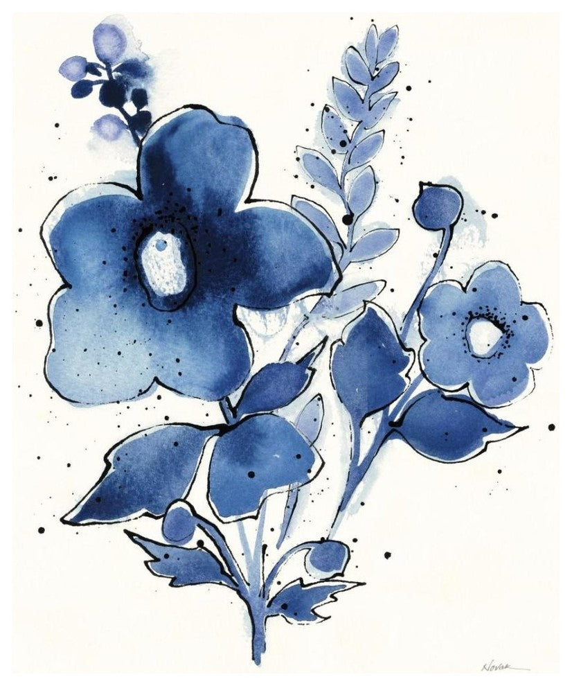 "Independent Blooms Blue IV" Digital Paper Print by Shirley Novak, 24"x30"