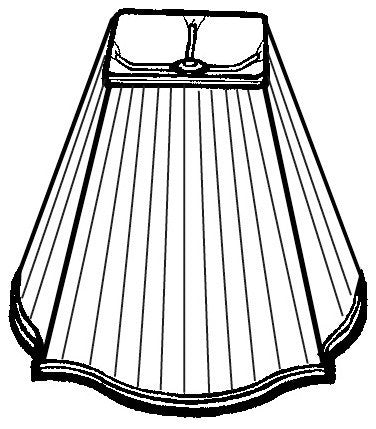 Fancy Square Gather Pleat Basic Lampshade, White