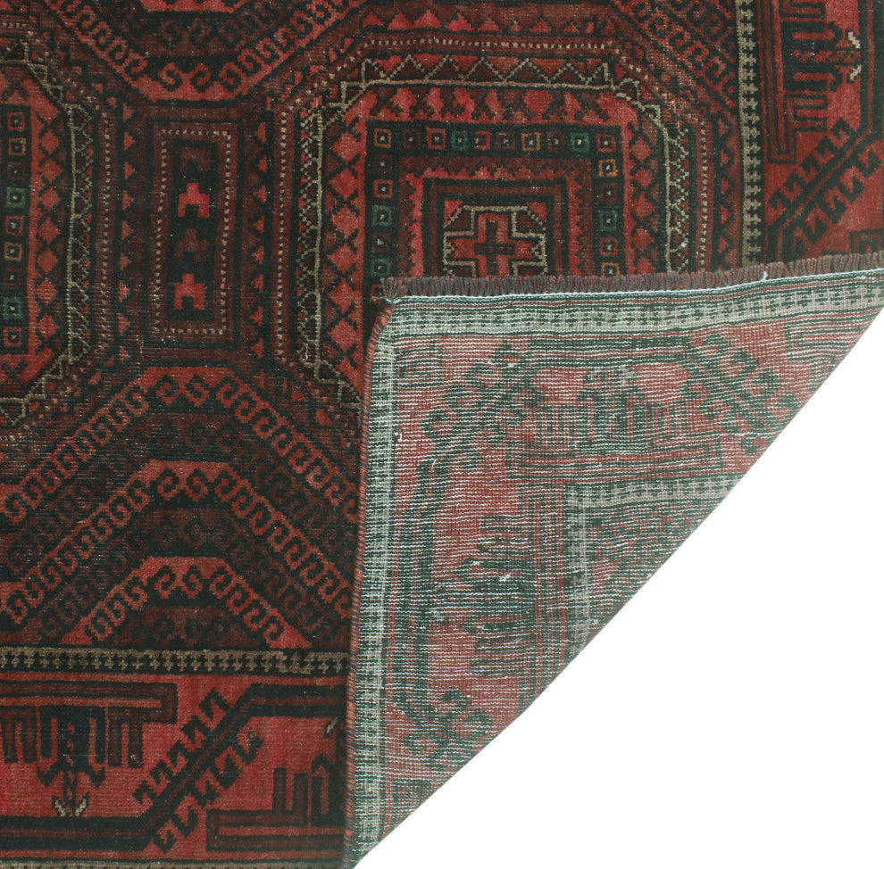 Semi-Antique Ayagoz Red/Charcoal Rug, 3'9x7'0
