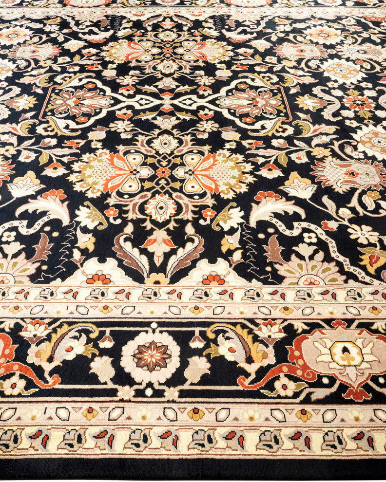 Bhopal, One-of-a-Kind Hand-Knotted Area Rug Black, 9'1"x12'5"