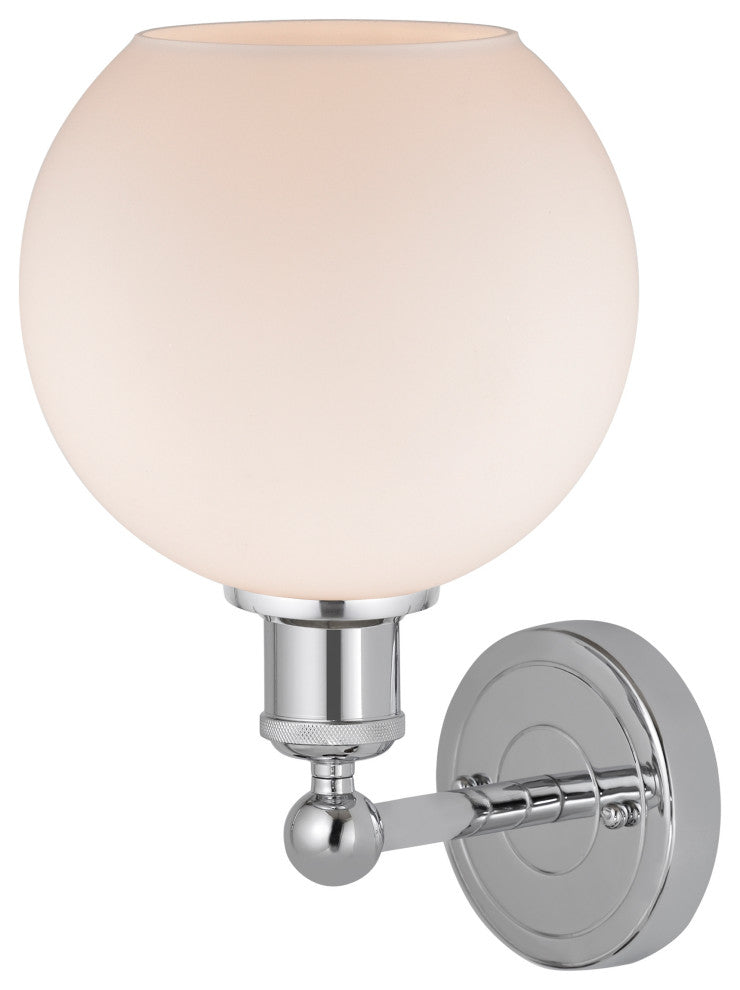 Athens 1-Light 8" Sconce, Polished Chrome, Matte White
