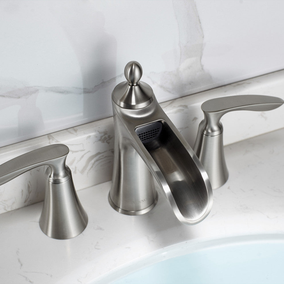 Ukiah Two Handle 8" Widespread Bathroom Faucet, Brushed Nickel