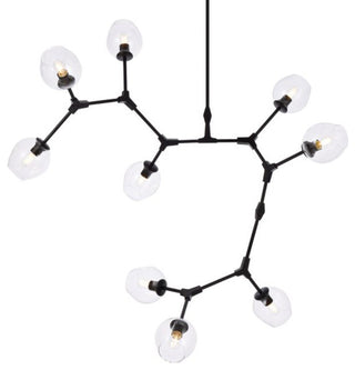 Elegant Lighting 1712G79 Cavoli 9 Light 79"W Abstract Chandelier - Black